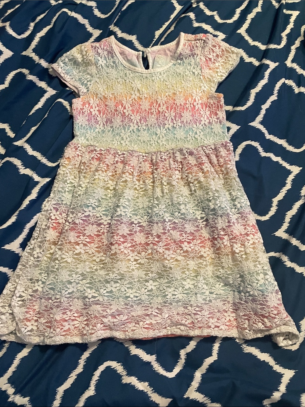Girls' Pastel Rainbow Lace Dress - Brand: